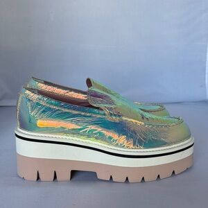 Cappelletti Taormina Iridescent Platform Loafers NWOT